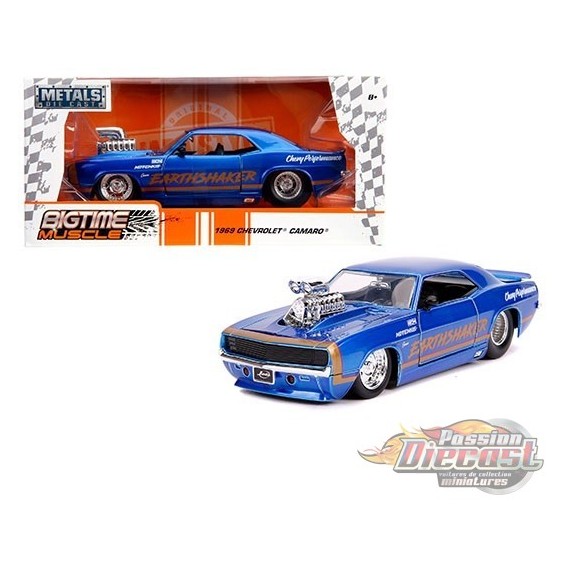 Chevrolet Camaro 1969 avec moteur sortie Earthshaker - Bigtime Muscle - Jada 1/24 - 31323 Passion Diecast