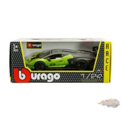 Lamborghini Essenza SCV12 (bicolore vert et noir mat) - Race Series - Bburago 1-24 - 18-28017 - Passion Diecast 