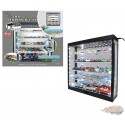 Led Showcase 1:64 Wall Mount 5 Tiers  Noir avec Miroir Arrière - Mijo Exclusive 1/64 - MJ8850MBK