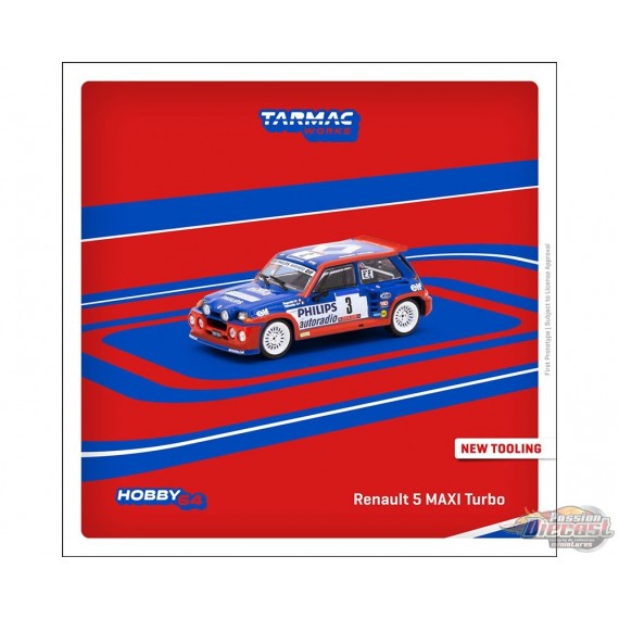 Renault 5 MAXI Turbo Tour de Corse - Vainqueur du Rallye de France 1985 - Tarmac - 1/64 - T64-TL061-85TDC03 Passion Diecast