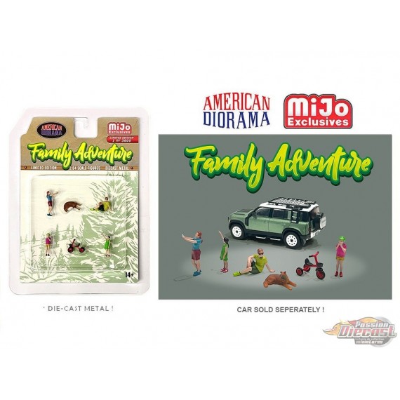 Ensemble d'aventure familiale - Ensemble 6 pièces en métal - American Diorama 1/64 - AD-76513MJ Passion Diecast