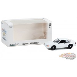 Police - 1987-93 Ford Mustang SSP en blanc (SANS LUMIÈRE ET BARRE DE POUSSÉE) - Hobby Exclusive - 1/64 Greenlight - 43008 A