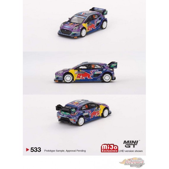 Ford Puma Rally1 No.19 M-Sport Ford WRC 2022 Vainqueur du Rallye de Monte-Carlo - Mini GT - 1:64 - MGT00533 Passion Diecast