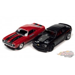 NICKEY - 1969 Chevrolet Camaro SS - 2013 Chevrolet Camaro ZL1 Convertible - Set de 2 - Johnny Lightning 1:64 - JLSP320 B