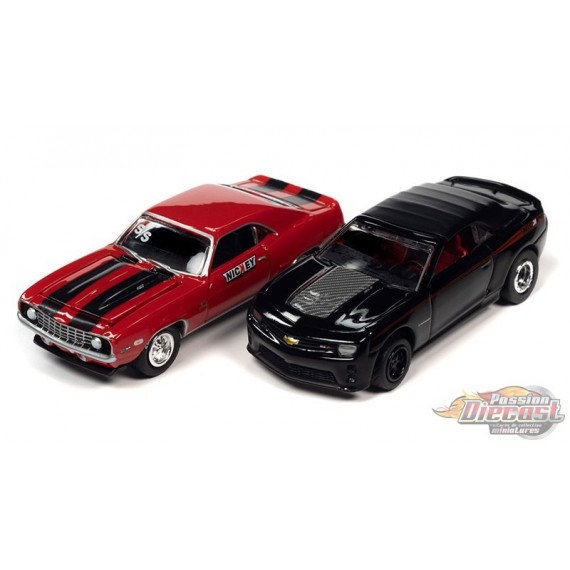 NICKEY - 1969 Chevrolet Camaro SS - 2013 Chevrolet Camaro ZL1 Convertible - Set de 2 - Johnny Lightning 1:64 - JLSP320 B