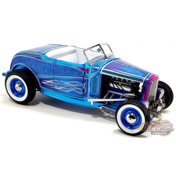 1932 Ford Hot Rod Roadster en flamme bleue Édition limitée - ACME - 1/18 - A1805024 - Passion Diecast 