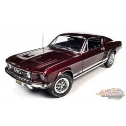 1967 Ford Mustang 2 + 2 GT en Code X Vintage Bourgogne - Auto World / American Muscle - 1/18 - AMM1309 Passion Diecast