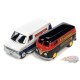 BMX/Freestyle Bikes Pack - Schwinn 1965 VW Type 2 - Mongoose 1976 Ford Van - Set of 2 - Johnny Lightning - 1:64 - JLSP342 B