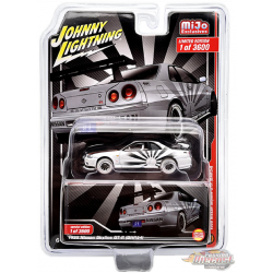 CHASE 1999 Nissan Skyline GT-R - Rising Sun (gris mat) Mijo Exclusives - Johnny Lightning 1/64 - JLCP7418GR