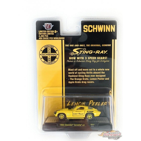 CHASE 1966 Chevrolet Corvette 427 Schwinn Lemon Peeler - M2 Machine - Hobby  Exclusive - 1:64 - 31500-HS37GR