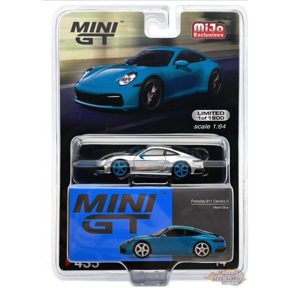 CHASE Porsche 911 (992) Carrera S Miami Blue - Mini GT - 1:64 - MGT00435GR Passion Diecast