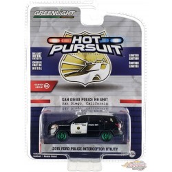 GreenMachine San Diego Police K9, California - 2015 Ford Police Interceptor - Hot Pursuit Series 43 -1/64 Greenlight - 43010 EGR