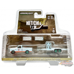 GreenMachine 1968 Chevrolet C-10 Shortbed Gulf Huile et remorque - Hitch & Tow Series 27 - Greenlight - 1-64 - 32270 AGR