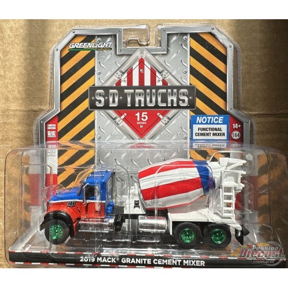 GreenMachine 2019 Mack Granite Cement Mixer - S,D. Trucks Series 23 - Greenlight  1/64 - 45150 CGR