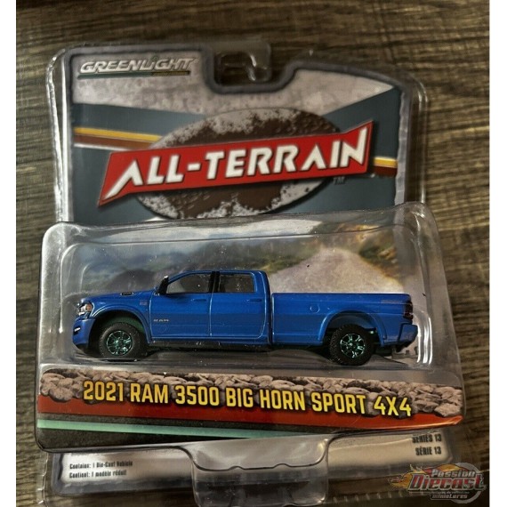 GreenMachine 2021 Ram 3500 Big Horn Sport 4x4 - All-Terrain Series 13 - 1/64 Greenlight - 35230 FGR