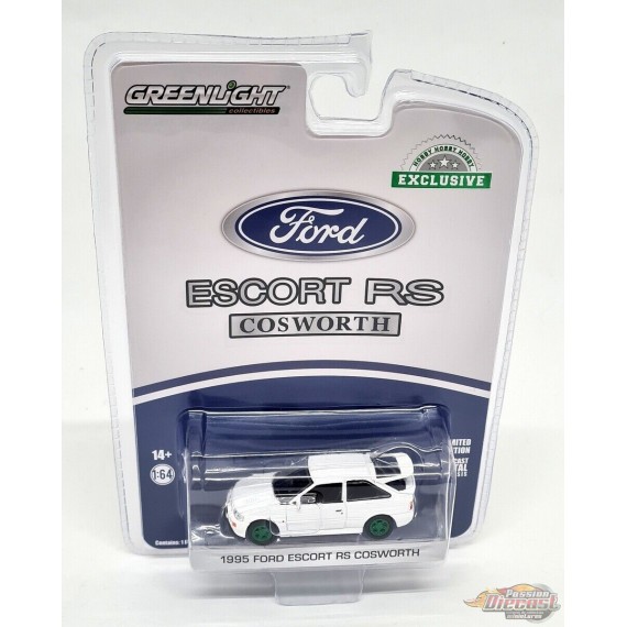 GreenMachine 1995 Ford Escort RS Cosworth en blanc diamant - Hobby Exclusive - 1/64 Greenlight - 30379GR