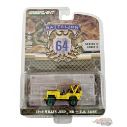 GreenMachine Japan Training Camp - 1949 Willys Jeep MB - Battalion 64 Series 3 - 1/64 Greenlight - 61030 CGR