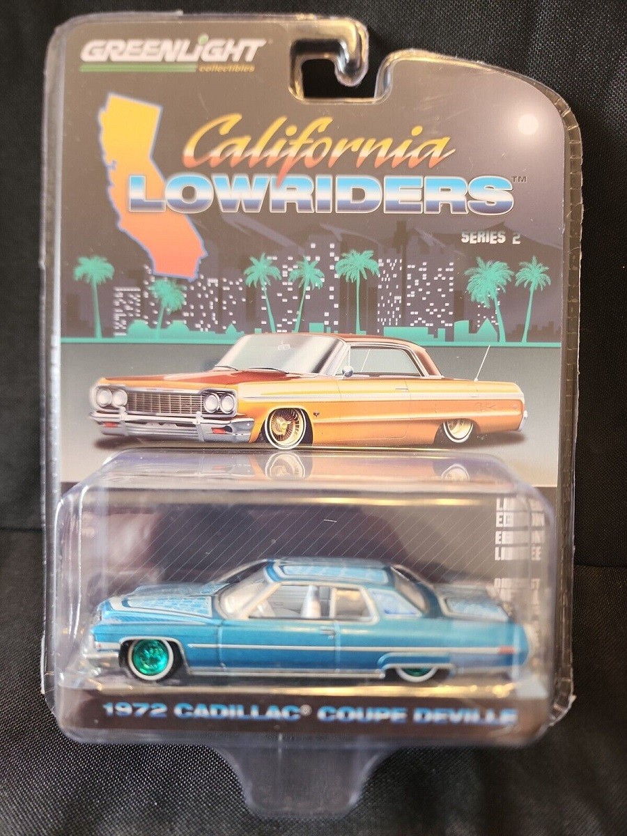 GreenMachine 1972 Cadillac Coupe deVille - California Lowriders Series 2  -1/64 Greenlight - 63030 EGR