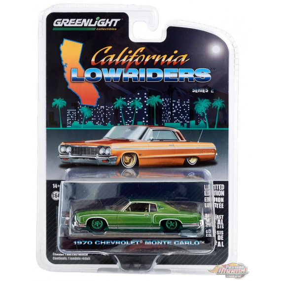 GreenMachine 1970 Chevrolet Monte Carlo en vert - California Lowriders Series 2 - 1/64 Greenlight - 63030 DGR
