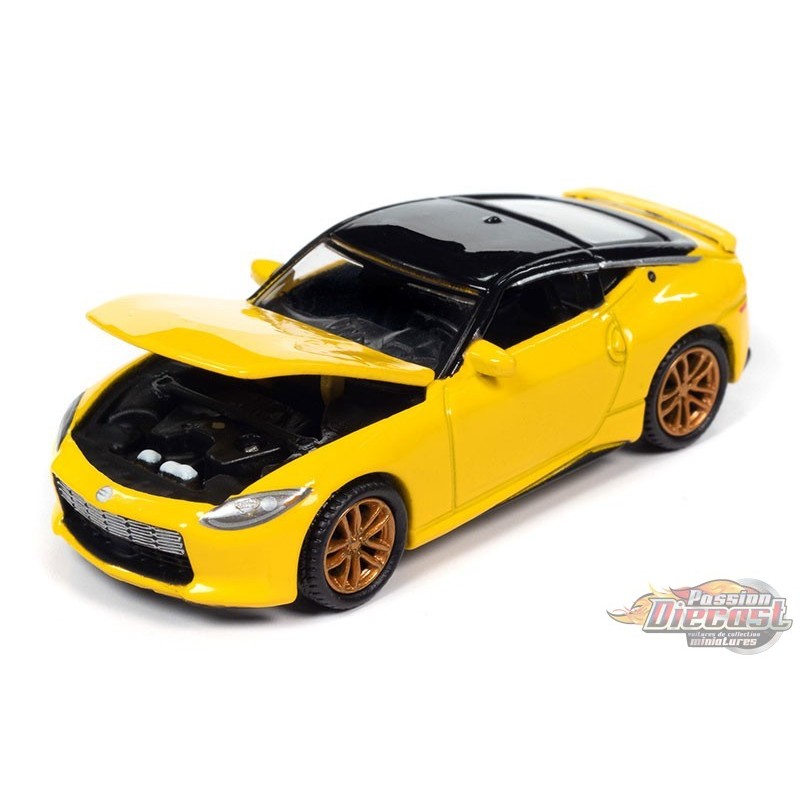 2023 Nissan Z in Ikazuchi Yellow with Gloss Black Roof - Auto World - 1/64  - AWSP134 B Passion Diecast