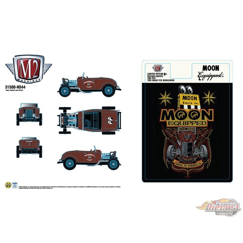 1932 Ford Roadster Mooneyes - Hobby Exclusive - M2 Machine - 1:64 -  31500-HS44 Passion Diecast
