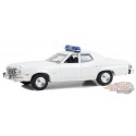 Police - 1974-76 Ford Gran Torino Sedan with Light Bar and Push Bar in White - Hobby Exclusive - 1/64 Greenlight - 43012 B