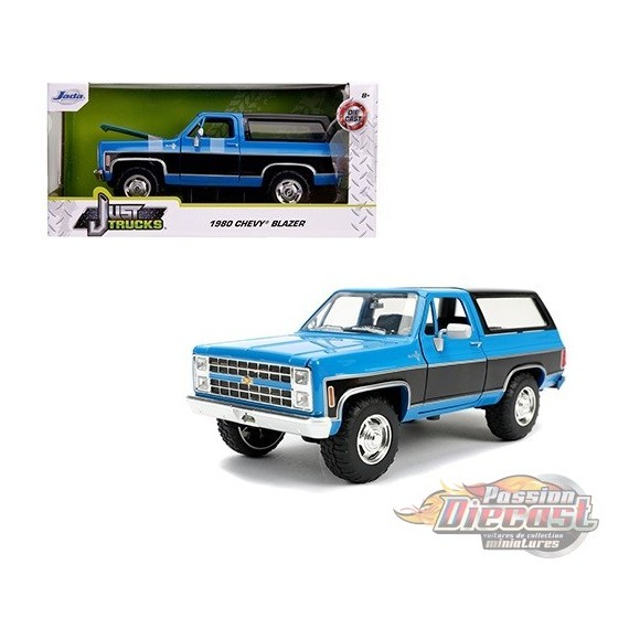 1980 Chevrolet Blazer K5 bicolore bleu/noir - Just Trucks - Jada 1/24 - 31598 - Passion Diecast 