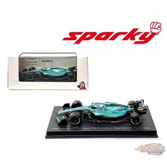 Aston Martin AMR22 No.5 Aston Martin Aramco Cognizant F1 Team 2022 - Sebastian Vettel - SPARKY 1/64 - Y262 Passion Diecast