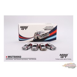 Lancia Delta HF Integrale Evoluzione 1992 Rally MonteCarlo Martini Racing 4 Cars Set Limite 5000 Set - Mini GT - 1:64 - MGTS0002
