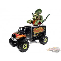 Rat Fink Speed Shop Monster Truck in Flat Black with Rat Fink Speed Shop Graphics - Johnny Lightning - 1/24 - JL24009