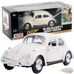 1966 Volkswagen Beetle (White) - 007 James Bond Collection - 60 Years of Bond - Motormax 1-24 - 79854 - Passion Diecast 