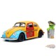 1959 Volkswagen Beetle With Oscar The Grouch Figure - Sesame Street - Hollywood Rides -  Jada 1/24 - 32801