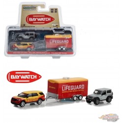 2016 Ford Explorer & 2013 Jeep Wrangler Rubicon Baywatch 2017 - Hollywood Hitch & Tow Series 11 - Greenlight - 1-64 - 31150 B