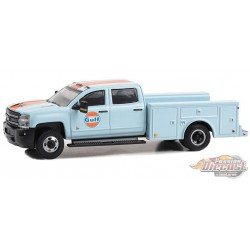 Gulf Oil - 2018 Chevrolet 3500HD Dually Service Truck - Dually Drivers Series 13 - 1/64 Greenlight - 46130 C