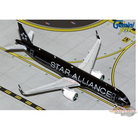 Air New Zealand Airbus A320 NEO Star Alliance black on white / ZK-OYB /  - Gemini 1/400 GJDLH2178