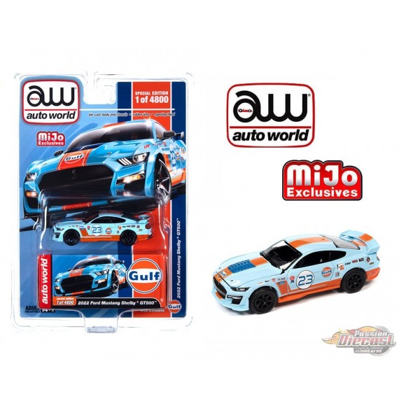 2022 Ford Mustang Shelby GT500 GULF Limited 4,800 Pieces - Mijo Exclusives - Auto World - 1/64 - CP8052 Passion Diecast