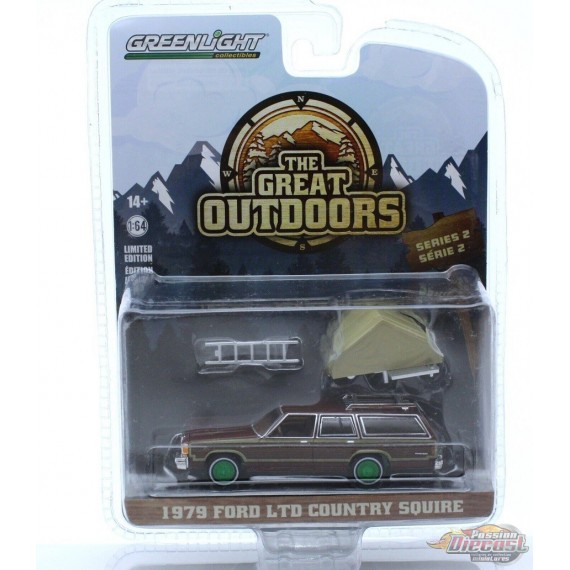 GreenMachine 1979 Ford LTD Country Squire Camp'otel Cartop Tent - The Great Outdoors Series 2 - 1/64 Greenlight - 38030 CGR