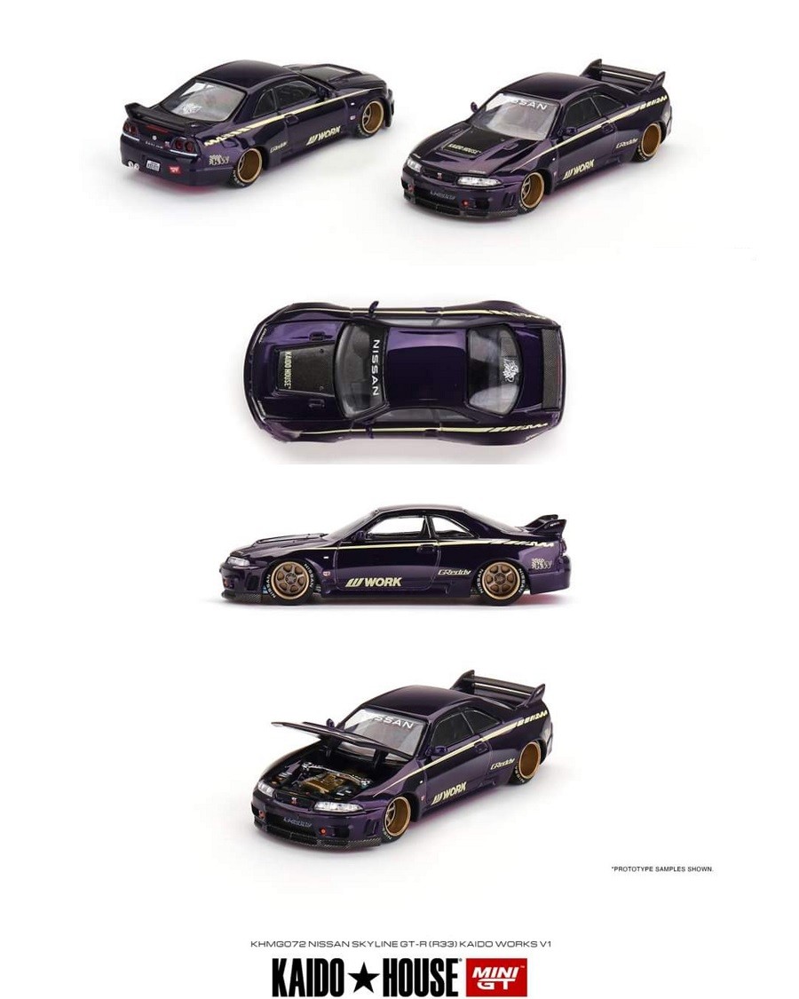 MINI GT 1/64 NISSAN SKYLINE GT-R (R33) KAIDO WORKS (Purple