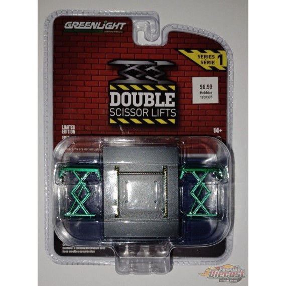 GreenMachine Shell Oil - Auto Body Shop - Automotive Double Scissor Lifts Series 1 - Greenlight 1/64 - 16160 CGR