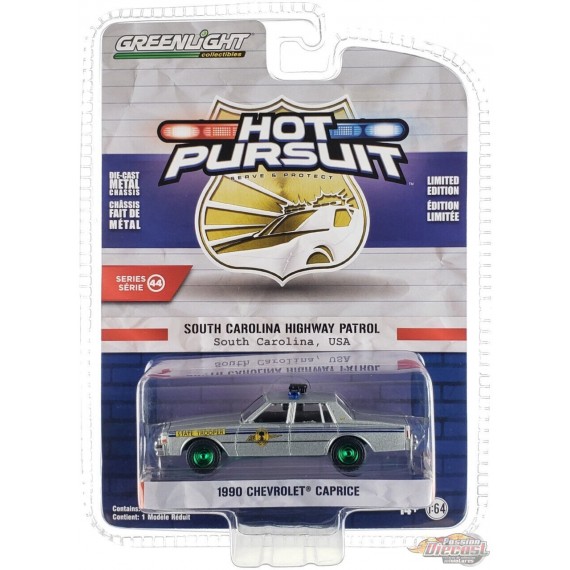 GreenMachine Patrouille routière Caroline du Sud - Chevrolet Caprice 1990 - Hot Pursuit Series 44 - 1/64 Greenlight - 43020 BGR