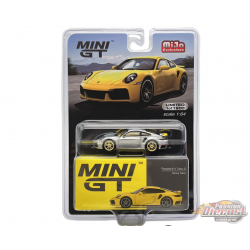 CHASE CAR Porsche 911 Turbo S Racing Yellow - Mini GT - 1:64 - MGT00497GR Passion Diecast