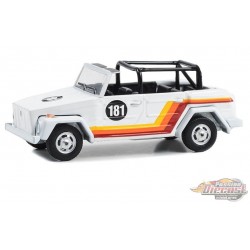 1974 Volkswagen Thing Type 181 en blanc avec bande rouges, orange et jaunes - All-Terrain Series 15 - 1/64 Greenlight - 35270 C