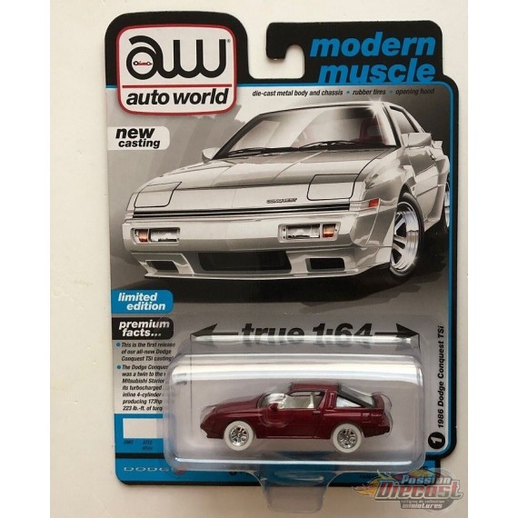 CHASE CAR 1986 Dodge Conquest Tsi in White - Auto World - 1/64 - AWSP113 BGR Passion Diecast