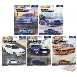 Hot Wheels - Car Culture - 1:64 - Fast & Furious Premium 2023 - Assortiment C Ensemble De 5 Voitures - HNW46-956C