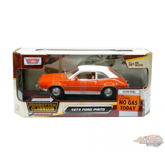 1974 Ford Pinto - Orange avec dessus blanc - Forgotten Classics - Motormax 1-24 - 79044 OR - Passion Diecast