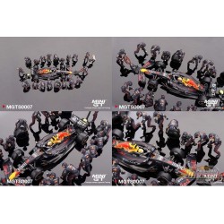 (Preorder) Oracle Red Bull Racing RB18 No.1 Max Verstappen 2022 Abu Dhabi GP Pit Crew Set - Mini GT - 1/64 - MGTS0007