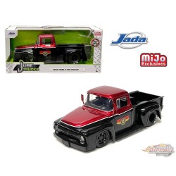 1956 Ford F-100 Pro Stock Mickey Thompson - Black With Red Two Tone - MiJo Exclusives - Just Trucks - Jada 1/24 - 34306