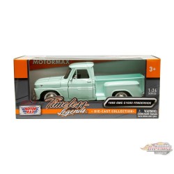 1966 GMC C1000 Fenderside - Vert clair - Timeless Legends - Motormax 1-24 - 79379 GRN - Passion Diecast