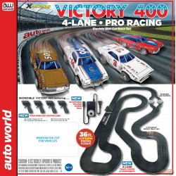 36' Victory 400 4-Lane Slot Car Race Set - X-Traction  Slot Car /1/64   Auto World  - SRS345