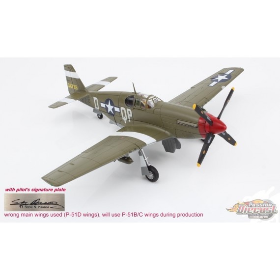 North American P-51B Mustang - USAAF 4th FG, 334th FS, Steve Pisanos, Mai 1944 - Édition Signature / Hobby Master 1:48 HA8515